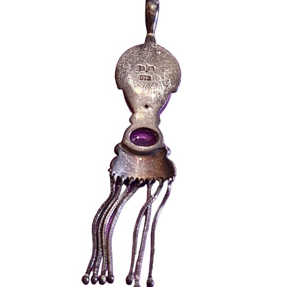 Vintage Signed Sajen 925 Sterling Dangling Chain Goddess Pendant (A2115) - Picture 4 of 5